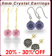 8mm Crystal Earrings 