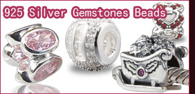 European Beads with Cubic Zirconia Stones 