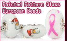 European Painted Pattern Glass Beads