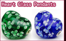 European Heart Glass Pendants beads
