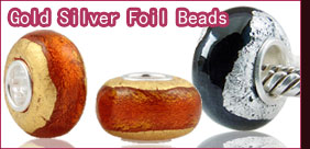 European Gold Silver Foil Beads