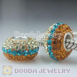 Jewelry silver beads with 90 crystal rhinestones Austrian crystal Jewelry beads