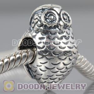 S925 Sterling Silver Charm Jewelry Owl Beads