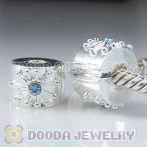 Wholesale Charm Jewelry silver plated clip beads with stone