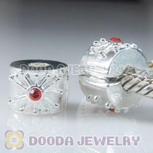 Wholesale Charm Jewelry silver plated clip beads with stone