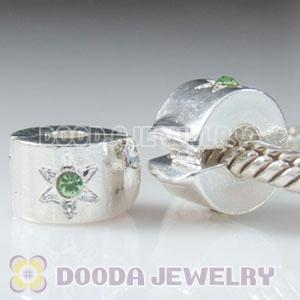 Wholesale Charm Jewelry silver plated clip beads with stone