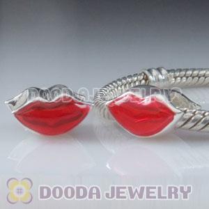 925 Sterling Silver European Style Beads Enamel Lip