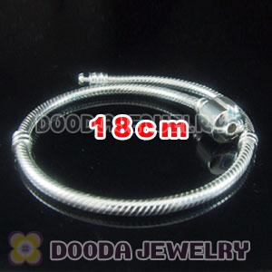 18cm 925 Silver Charm Jewelry Bracelet without stamped Clip