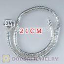 21CM Charm Jewelry silver plated bracelet with LOVE Stamped Lock