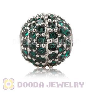 10mm Copper Disco Ball Bead Pave blue Austrian Crystal handmade Style