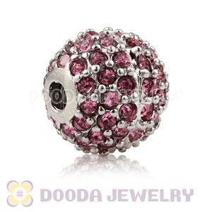 10mm Copper Disco Ball Bead Pave Pink Austrian Crystal handmade Style