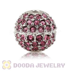 10mm Copper Disco Ball Bead Pave Pink Austrian Crystal handmade Style