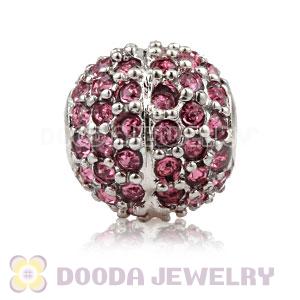 10mm Copper Disco Ball Bead Pave Pink Austrian Crystal handmade Style