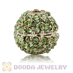 10mm Copper Disco Ball Bead Pave Green Austrian Crystal handmade Style