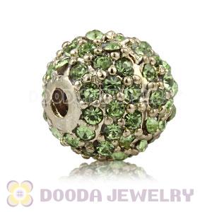 10mm Copper Disco Ball Bead Pave Green Austrian Crystal handmade Style