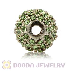 10mm Copper Disco Ball Bead Pave Green Austrian Crystal handmade Style