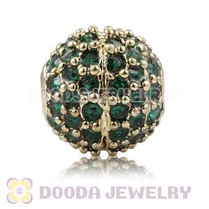10mm Copper Disco Ball Bead Pave Blue Austrian Crystal handmade Style