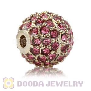 10mm Copper Disco Ball Bead Pave Rose Austrian Crystal handmade Style
