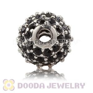 10mm Copper Disco Ball Bead Pave Black Austrian Crystal handmade Style