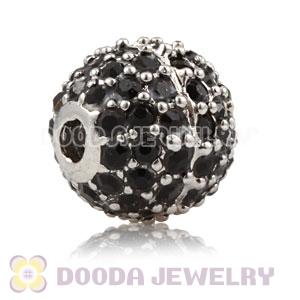 10mm Copper Disco Ball Bead Pave Black Austrian Crystal handmade Style