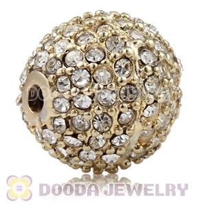12mm Copper Disco Ball Bead Pave white Austrian Crystal handmade Style
