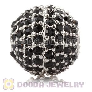 12mm Copper Disco Ball Bead Pave Black Austrian Crystal handmade Style