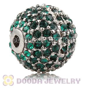 12mm Copper Disco Ball Bead Pave Blue Austrian Crystal handmade Style