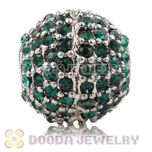 12mm Copper Disco Ball Bead Pave Blue Austrian Crystal handmade Style