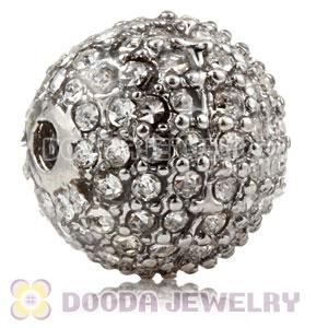 12mm Copper Disco Ball Bead Pave white Austrian Crystal handmade Style