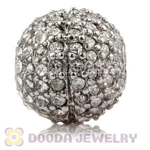 12mm Copper Disco Ball Bead Pave white Austrian Crystal handmade Style