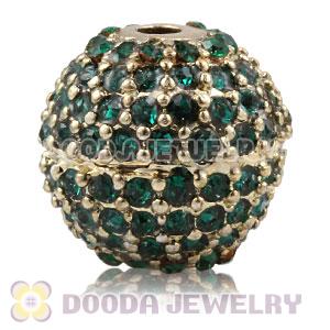 12mm Copper Disco Ball Bead Pave Blue Austrian Crystal handmade Style
