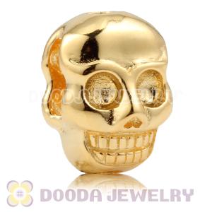 8×11mm 18K Gold plated Sterling Silver Skull Head Bead