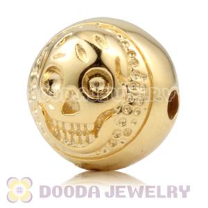 10×11mm 18K Gold plated Sterling Silver Skull Head Ball Bead 