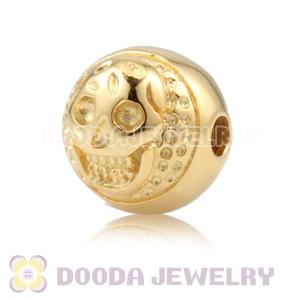 8×9mm 18K Gold plated Sterling Silver Skull Head Ball Bead 