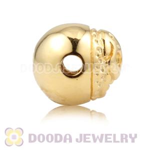 8×9mm  18K Gold plated Sterling Silver Skull Head Ball Bead 