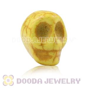 11×12mm Yellow Turquoise Skull Head Ball Beads 