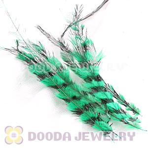 Green Thin Striped Grizzly Bird Feather Hair Extension Wholesale