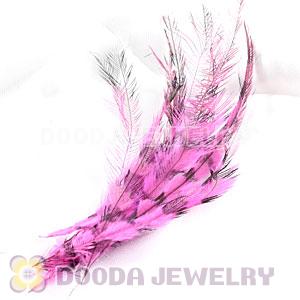 Magenta Thin Striped Grizzly Bird Feather Hair Extension Wholesale