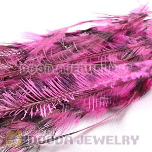 Magenta Thin Striped Grizzly Bird Feather Hair Extension Wholesale