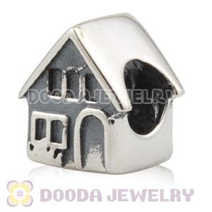 Antique 925 Sterling Silver Church House Charm Beads