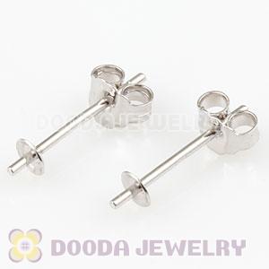 Rhodium Plated Sterling Silver Stud Earring Component Findings