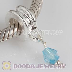 Wholesale European Style Silver Plated Alloy Beads Dangle Birthstone Charms