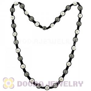 Fashion TresorBeads unisex necklace with white and hematite Czech Crystal