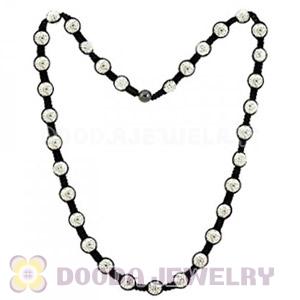 Fashion TresorBeads unisex necklace with 33 White Czech Crystal