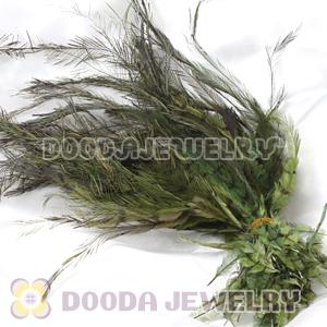 Green Thin Striped Grizzly Bird Feather Hair Extension Wholesale