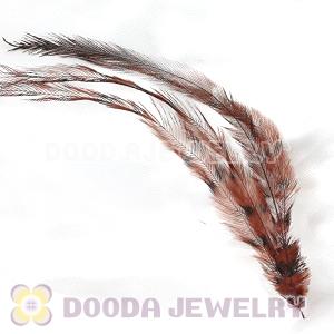Coffee Thin Striped Grizzly Bird Feather Hair Extension Wholesale