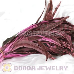 Natural Fuschia Barred Plymouth Rock Rooster Feather Hair Extensions Wholesale
