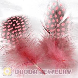 Pink Guinea Fowl Feather Hair Extensions Wholesale