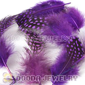 Purple Guinea Fowl Feather Hair Extensions Wholesale