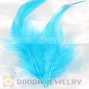 Aquamarine Short Solid Rooster Feather Hair Extensions Wholesale